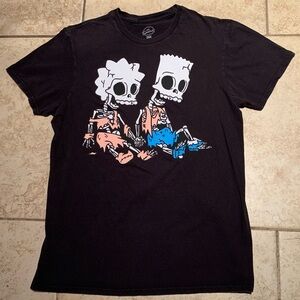The Simpsons Skeleton Bart And Lisa Graphic Tee